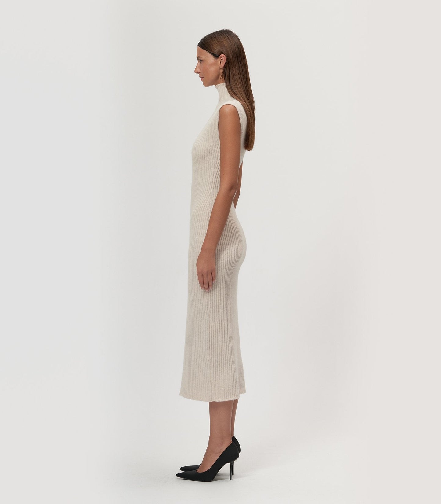 Ribbed White Dress - Arrita Studio