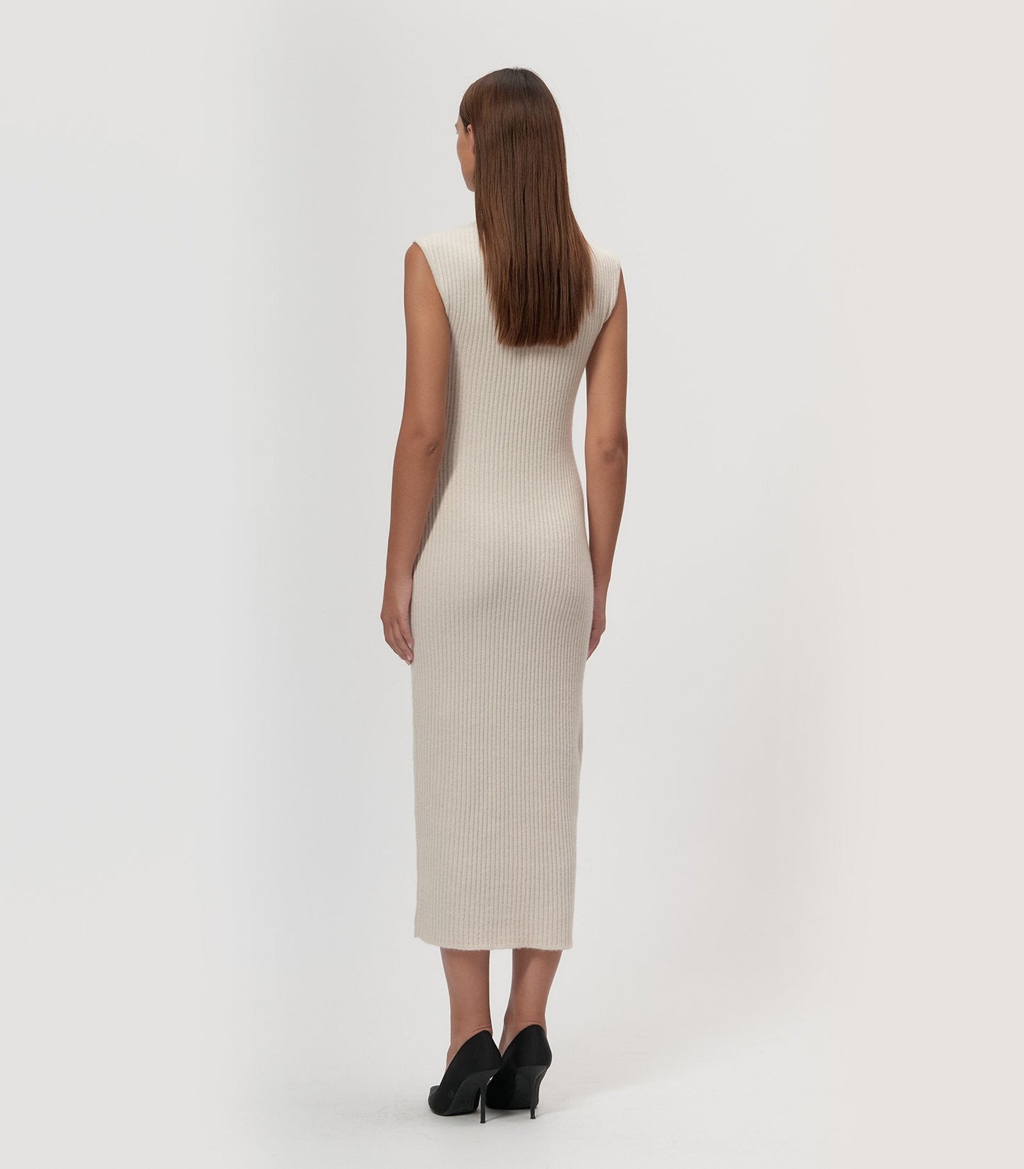 Ribbed White Dress - Arrita Studio