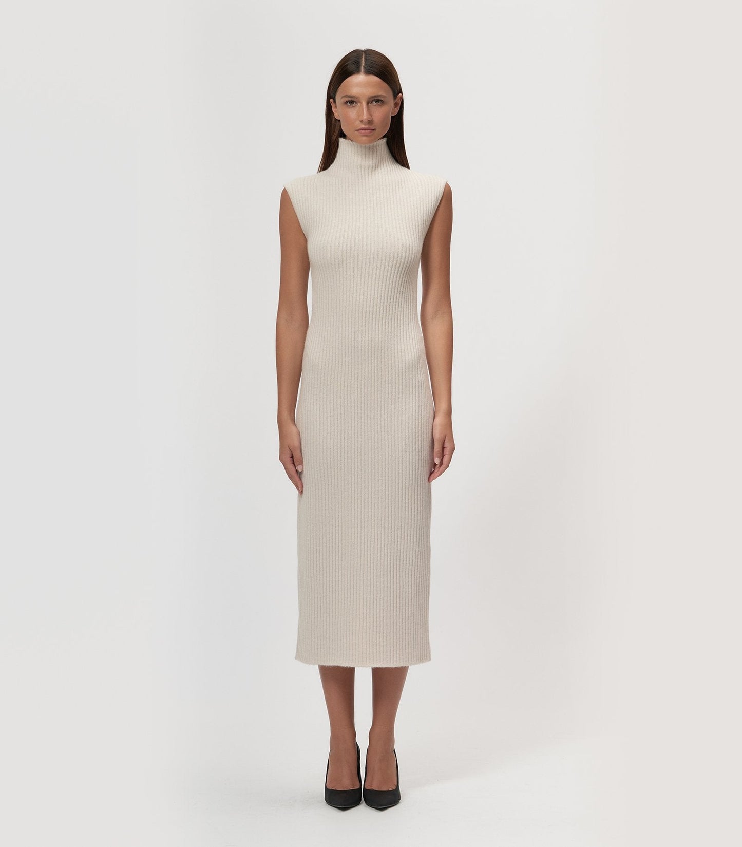 Ribbed White Dress - Arrita Studio