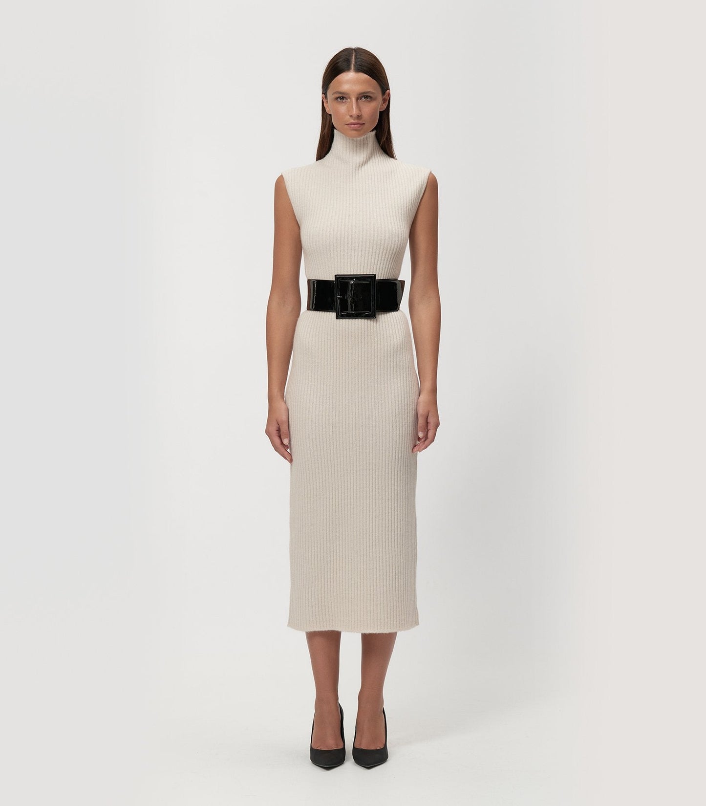 Ribbed White Dress - Arrita Studio
