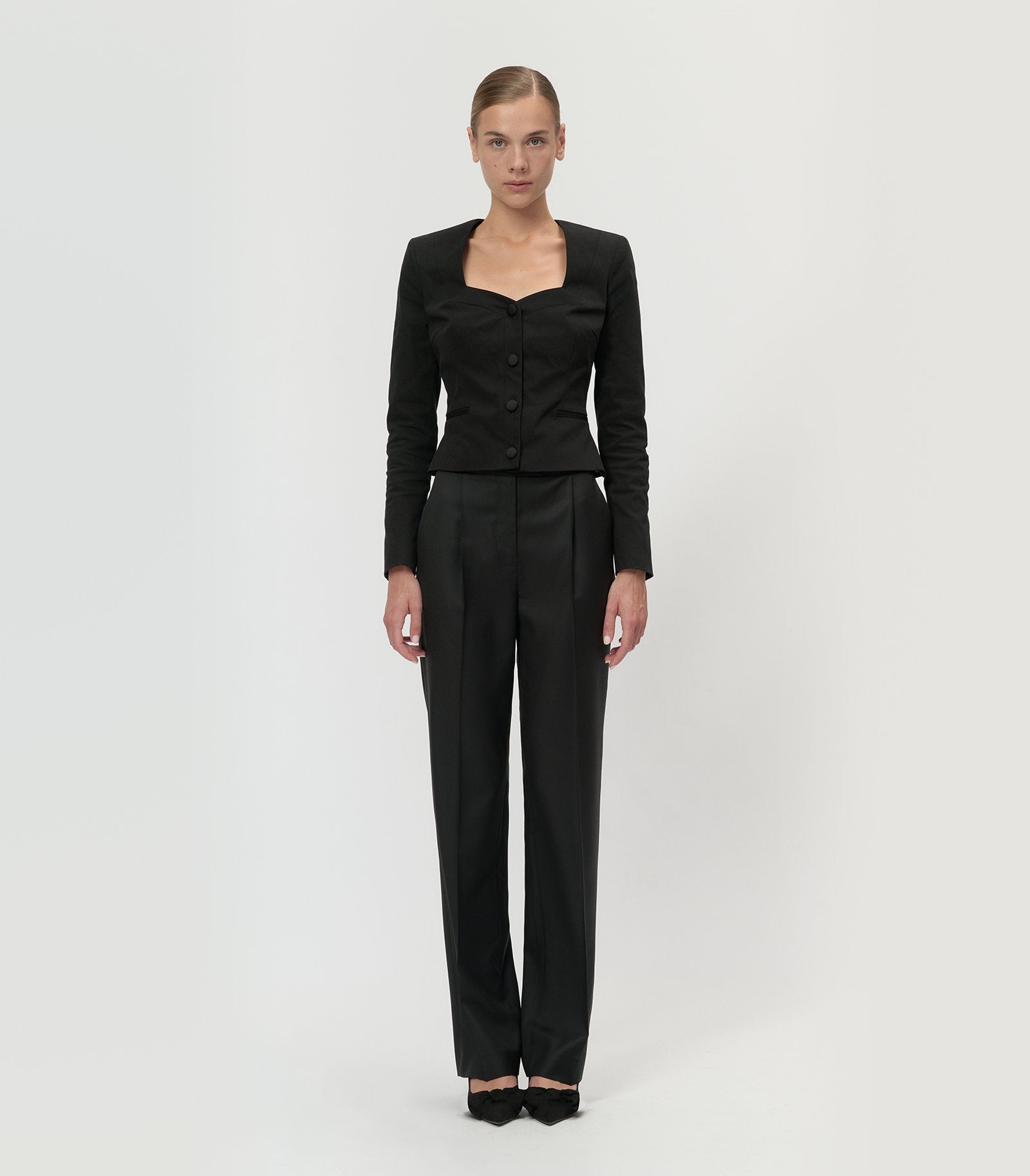 Black Heart - Shaped Cut Blazer - Arrita Studio